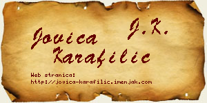 Jovica Karafilić vizit kartica